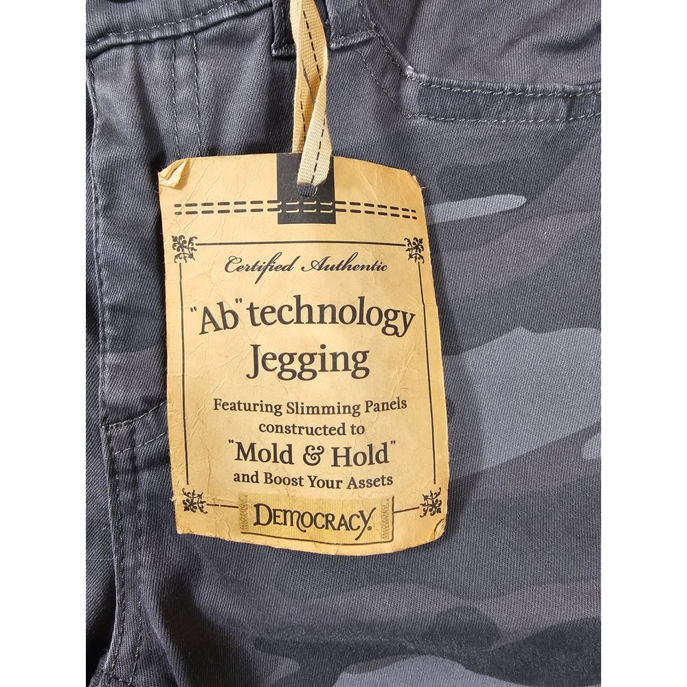 Democracy Ab Technology Jeggings Womens 4 Grey Camo Curve Equality Slimming Pant - Picture 5 of 9